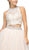 Cinderella Divine - UM078 Appliqued Crisscross Strapped Two-Piece Gown In Neutral