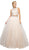 Cinderella Divine - UM078 Appliqued Crisscross Strapped Two-Piece Gown In Neutral