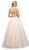 Cinderella Divine - UM078 Appliqued Crisscross Strapped Two-Piece Gown In Neutral