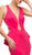 Cinderella Divine - UR137 Plunging Bodice Strappy Knit Trumpet Gown In Pink