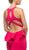 Cinderella Divine - UR137 Plunging Bodice Strappy Knit Trumpet Gown In Pink