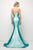 Cinderella Divine - US001 Floral Print Strapless Mermaid Gown - 1 pc Green In Size 10 Available