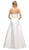 Cinderella Divine - UT253 Strapless Mikado Crystal Beaded Belt Gown In White