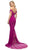Cinderella Divine - UV001 Off Shoulder Beaded Lace Bodice Mermaid Gown In Pink