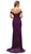 Cinderella Divine - UV001 Off Shoulder Beaded Lace Bodice Mermaid Gown In Purple