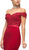 Cinderella Divine - UV001 Off Shoulder Beaded Lace Bodice Mermaid Gown In Red