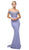 Cinderella Divine - UV001 Off Shoulder Beaded Lace Bodice Mermaid Gown In Purple