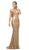 Cinderella Divine - UV003 Allover Sequin Gown Back Mermaid Gown In Gold