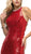 Cinderella Divine - UW202 Beaded Halter Evening Gown In Red
