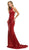 Cinderella Divine - UW202 Beaded Halter Evening Gown In Red