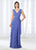 Cameron Blake - 118668 Cap Sleeve Wrap Tie Scalloped Evening Gown  In Purple