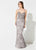 Ivonne D for Mon Cheri - 219D71 Embroidered Gown With Detachable Train In Gray