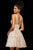 Sherri Hill - 52965 Ruched Plunging V-Neck Short Dress In White and Gold