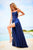 Sherri Hill - 52022 Scoop Taffeta Long A Line Dress In Blue