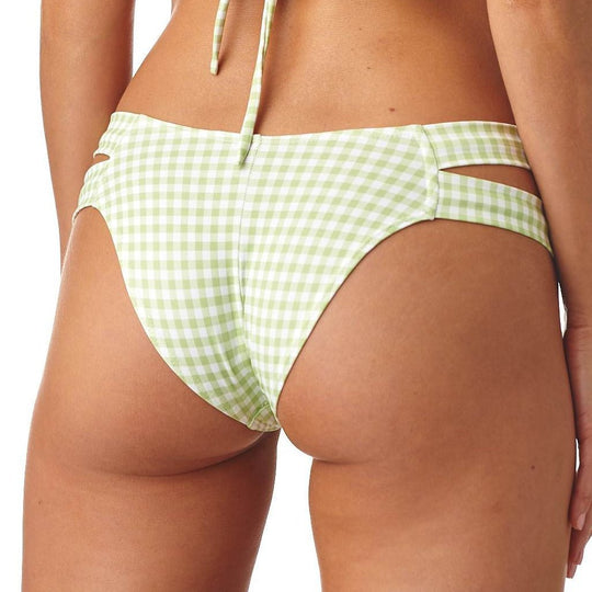 Vert Gingham Added Coverage Euro Bikini Bottom