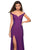 La Femme - 27587 Off Shoulder Jersey High Slit Long Gown In Purple