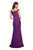 La Femme - 27587 Off Shoulder Jersey High Slit Long Gown In Purple