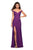 La Femme - 27587 Off Shoulder Jersey High Slit Long Gown In Purple
