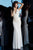 Jovani - 68713 Strappy V-Neck Fringed Sheath Dress In Neutral