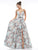 Colors Dress - 2180 Embellished Lace Deep V-neck A-line Dress In Green and Multi-Color