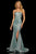 Sherri Hill - 52954 Long Strapless Fitted Mermaid Dress In Green and Silver