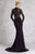 Janique - W1003 Embellished High Neck Long Sleeve Trumpet Dress in Black