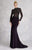Janique - W1003 Embellished High Neck Long Sleeve Trumpet Dress in Black