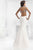 Janique W1008 - Long Beaded Strap Stretch Crepe With Open Back Gown W1008 in White