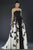 Janique W1376 Congregated A-line Open Overlay Gown in Black