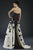 Janique W1376 Congregated A-line Open Overlay Gown in Black
