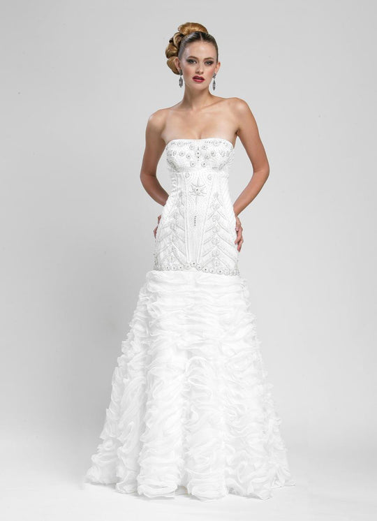 Sue Wong - Semi-Sweetheart Mermaid Dress W3403 in White