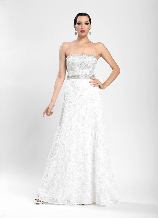 Sue Wong - Strapless Long Gown W3531 in White