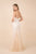 Nox Anabel - W903 Lace Embroidered Deep V-neck Trumpet Gown In White and Neutral