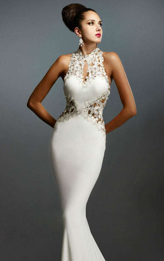 Janique - W974 Jersey Gown in Ivory