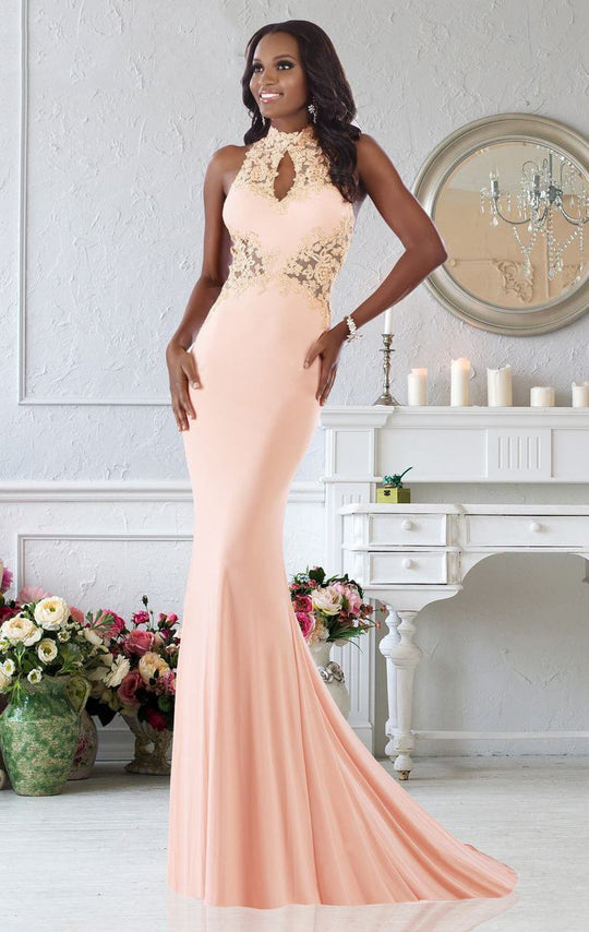 Janique W974 Jersey Gown in Pink