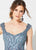 Ivonne D for Mon Cheri - 219D81 Embroidered V-neck Gown With Train In Blue and Multi-Color
