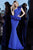 Jovani - 63584 Bow Detailed Asymmetric Mermaid Dress In Blue