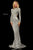 Sherri Hill - 52916 Beaded Long Sleeve Sexy Open Back Dress In Silver