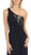 Eureka Fashion - 2370 Lace Asymmetric Long Sheath Dress in Black and Gold