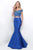 Blush - Two-Piece Beaded Mikado Trumpet Gown 11295 In Blue