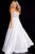 JVN55754 Beaded Plunging Fitted Evening Gown