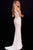 56001 Stripe Embellished High Halter Long Gown