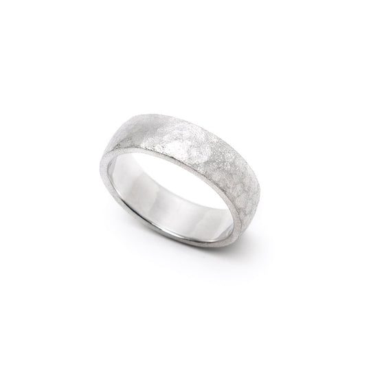 Men's Hammered and Brushed Wedding Band