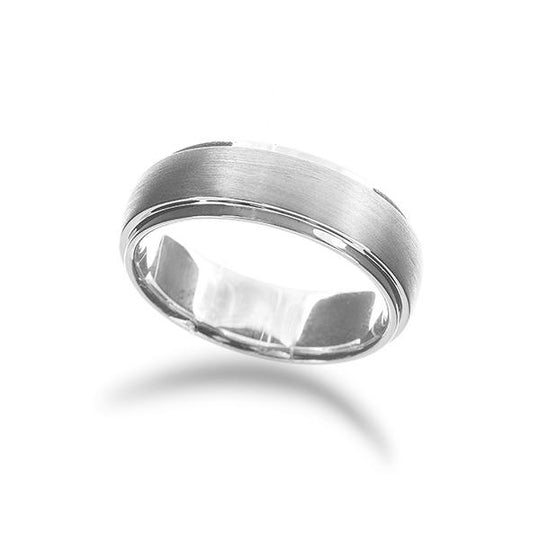 Men’s Brushed and Polished Edge Wedding Band