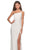 La Femme - 28176 One Shoulder Fitted Jersey Dress with High Slit In White