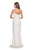 La Femme - 28176 One Shoulder Fitted Jersey Dress with High Slit In White