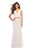 La Femme - 27189 Two Piece Lace Deep V-neck Trumpet Dress In White and Neutral