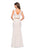 La Femme - 27189 Two Piece Lace Deep V-neck Trumpet Dress In White and Neutral