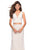 La Femme - 27189 Two Piece Lace Deep V-neck Trumpet Dress In White and Neutral