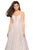 La Femme Gigi - 27640 Plunging Sweetheart Embroidered Gown In White and Nude